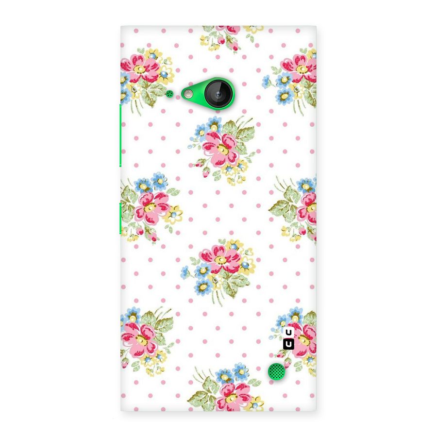 Painted Polka Floral Back Case for Lumia 730