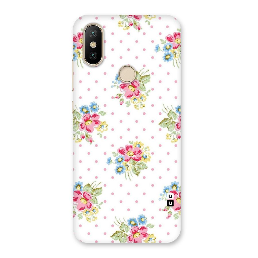 Painted Polka Floral Back Case for Mi A2