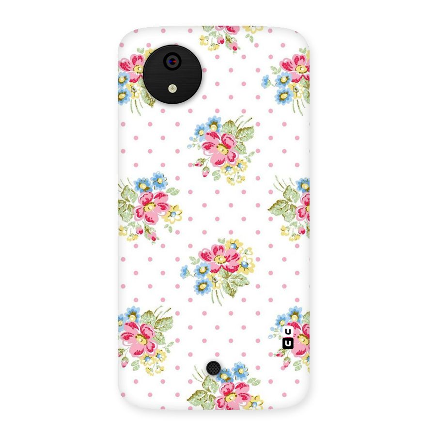 Painted Polka Floral Back Case for Micromax Canvas A1