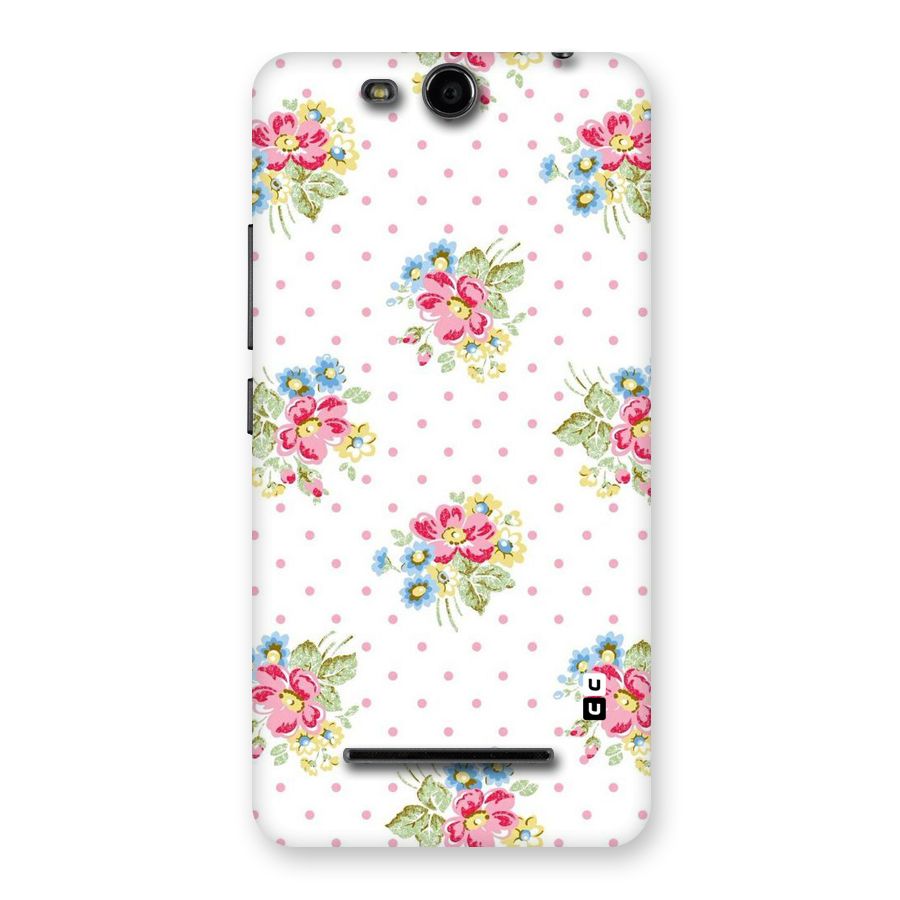 Painted Polka Floral Back Case for Micromax Canvas Juice 3 Q392