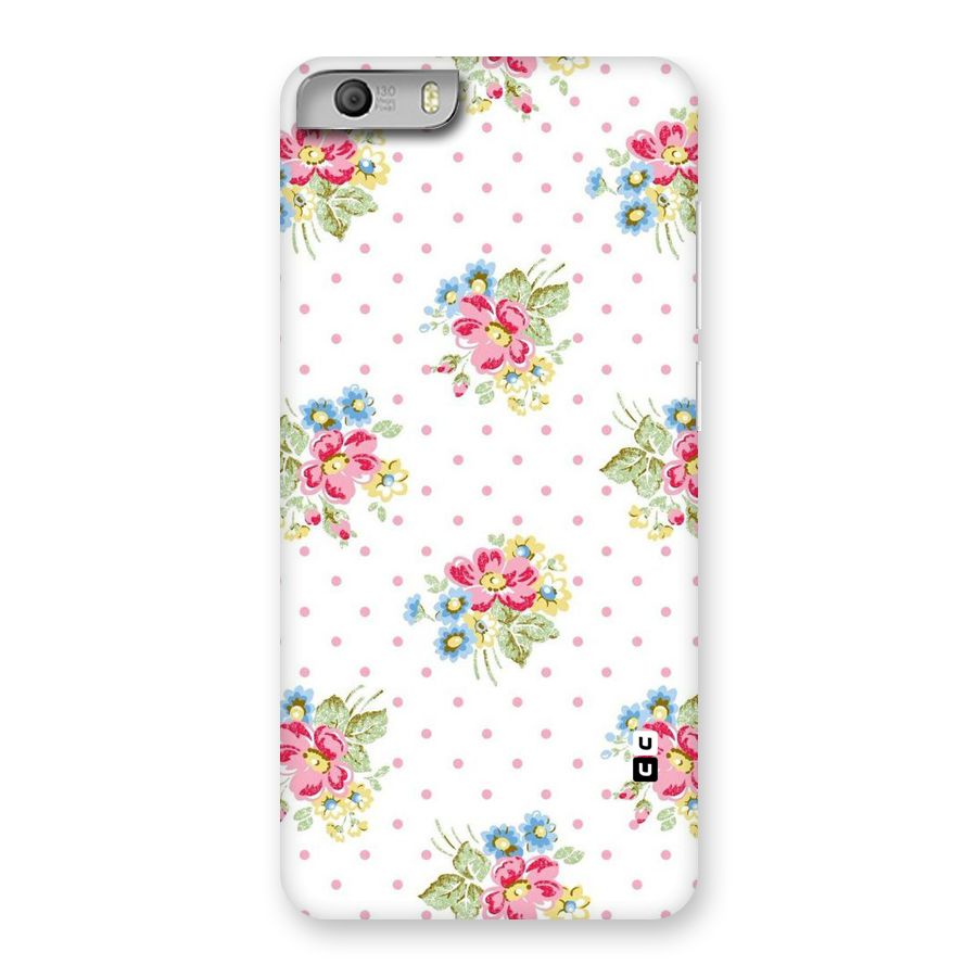 Painted Polka Floral Back Case for Micromax Canvas Knight 2