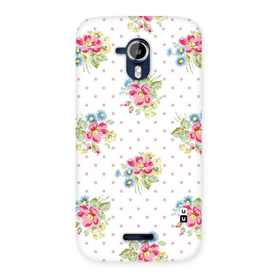 Painted Polka Floral Back Case for Micromax Canvas Magnus A117