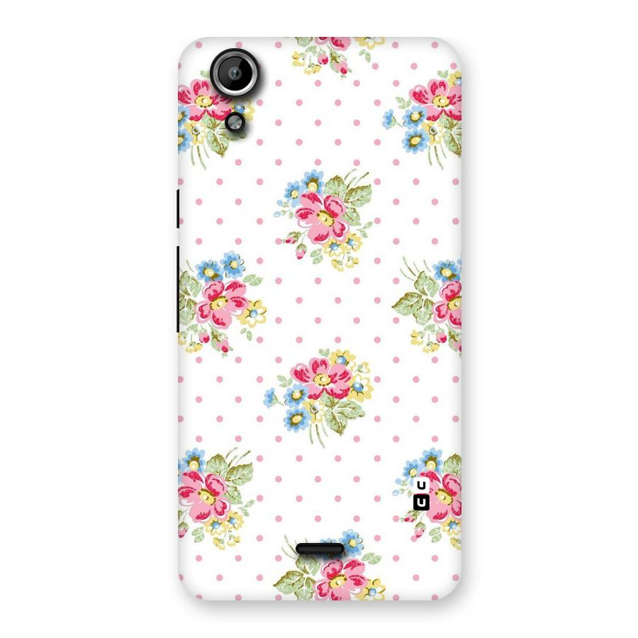 Painted Polka Floral Back Case for Micromax Canvas Selfie Lens Q345