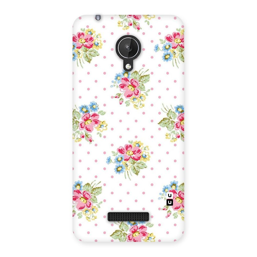 Painted Polka Floral Back Case for Micromax Canvas Spark Q380
