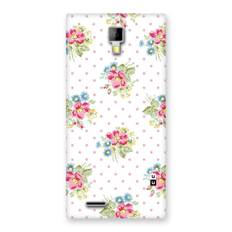 Painted Polka Floral Back Case for Micromax Canvas Xpress A99