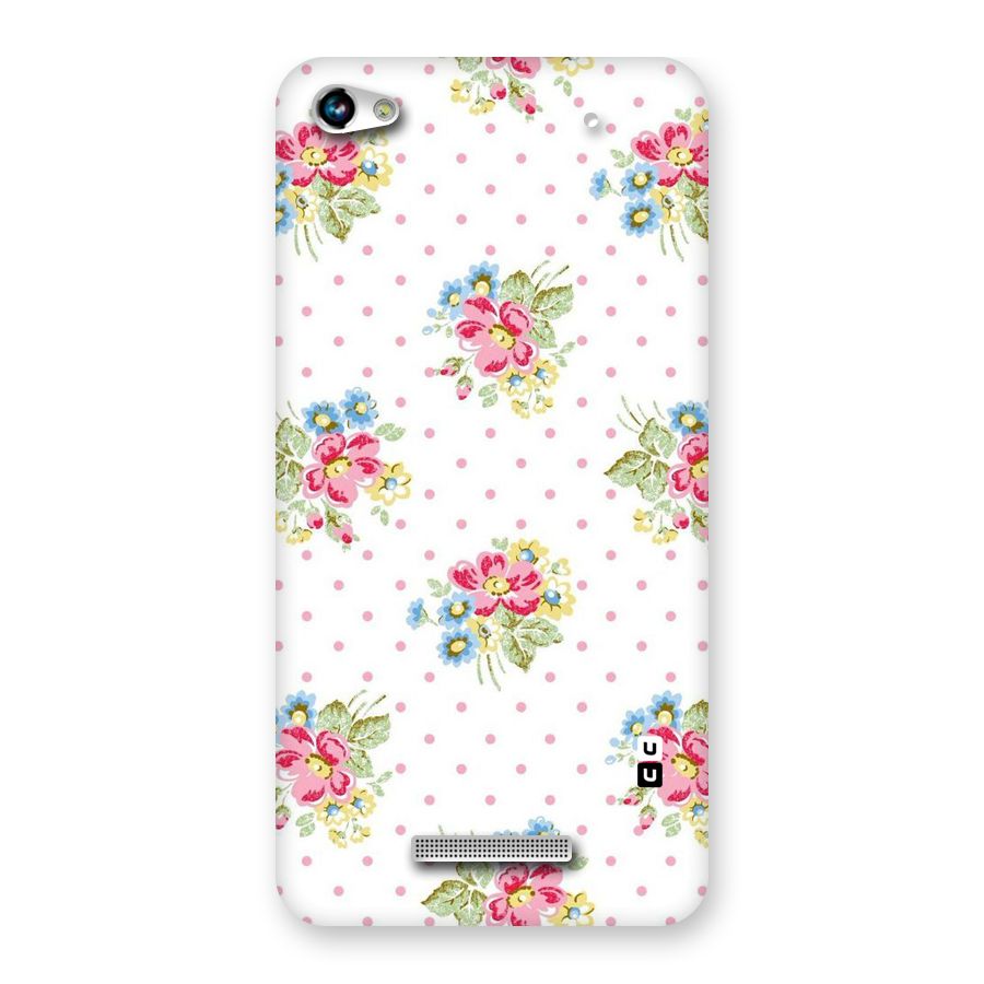 Painted Polka Floral Back Case for Micromax Hue 2