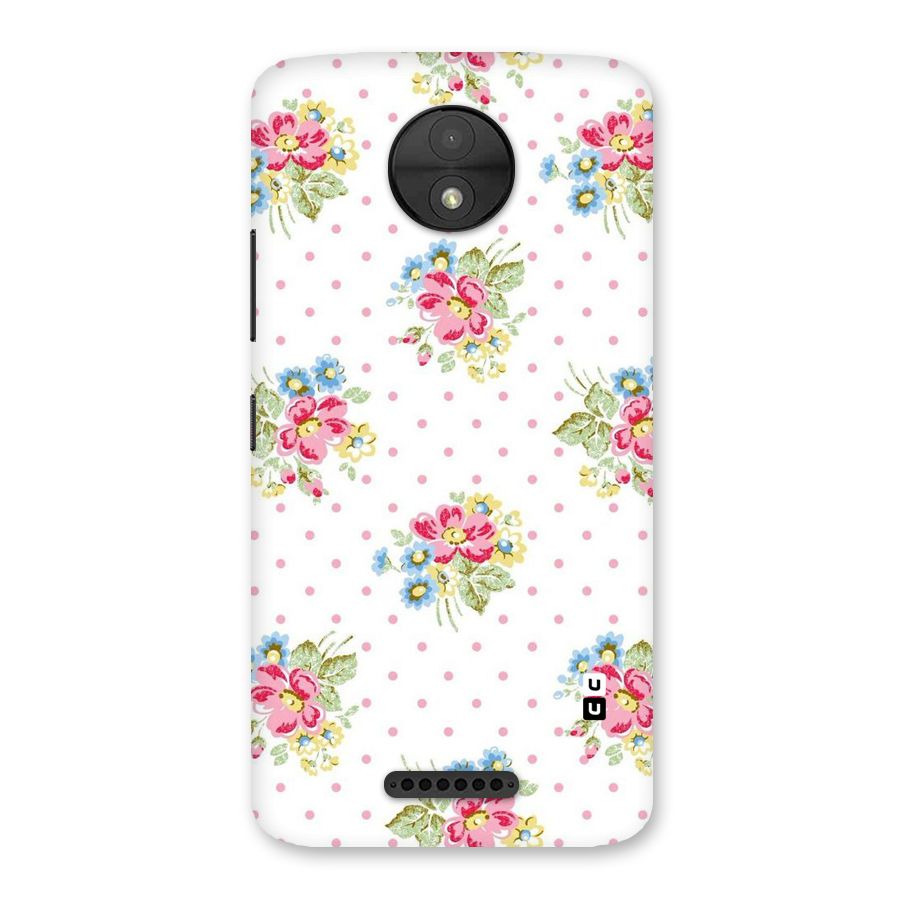 Painted Polka Floral Back Case for Moto C
