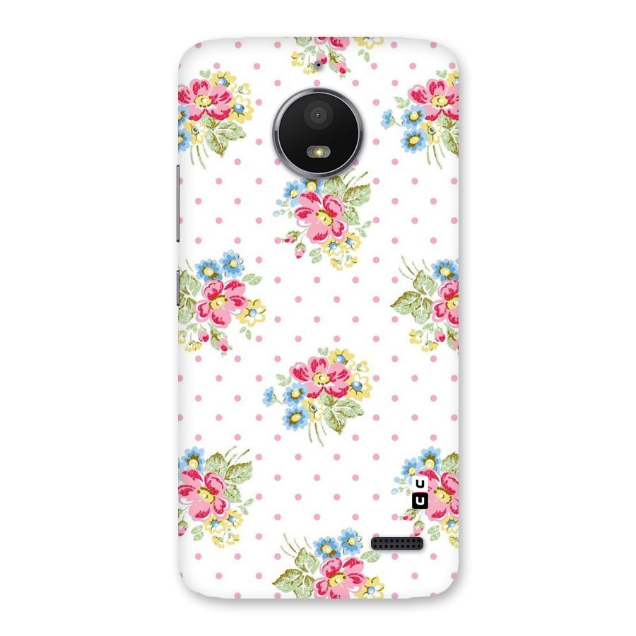 Painted Polka Floral Back Case for Moto E4