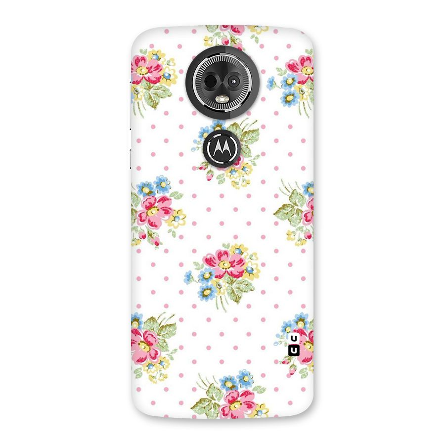 Painted Polka Floral Back Case for Moto E5 Plus