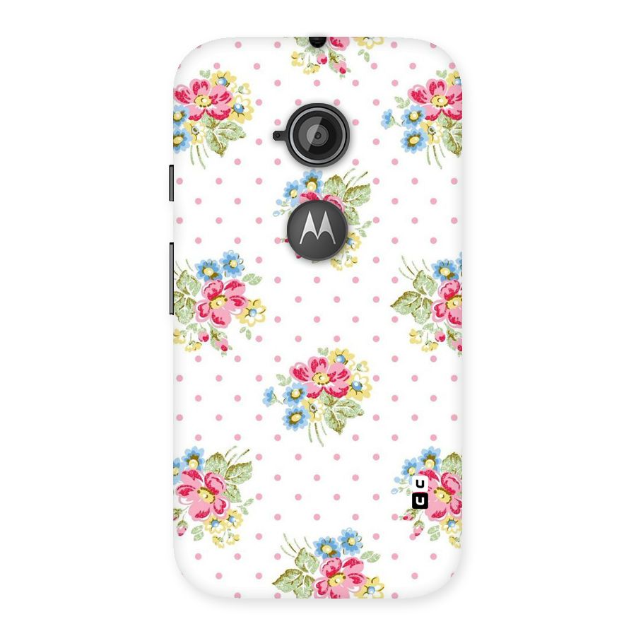 Painted Polka Floral Back Case for Moto E 2nd Gen