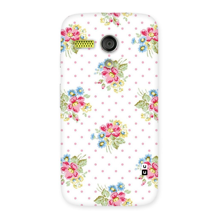Painted Polka Floral Back Case for Moto G