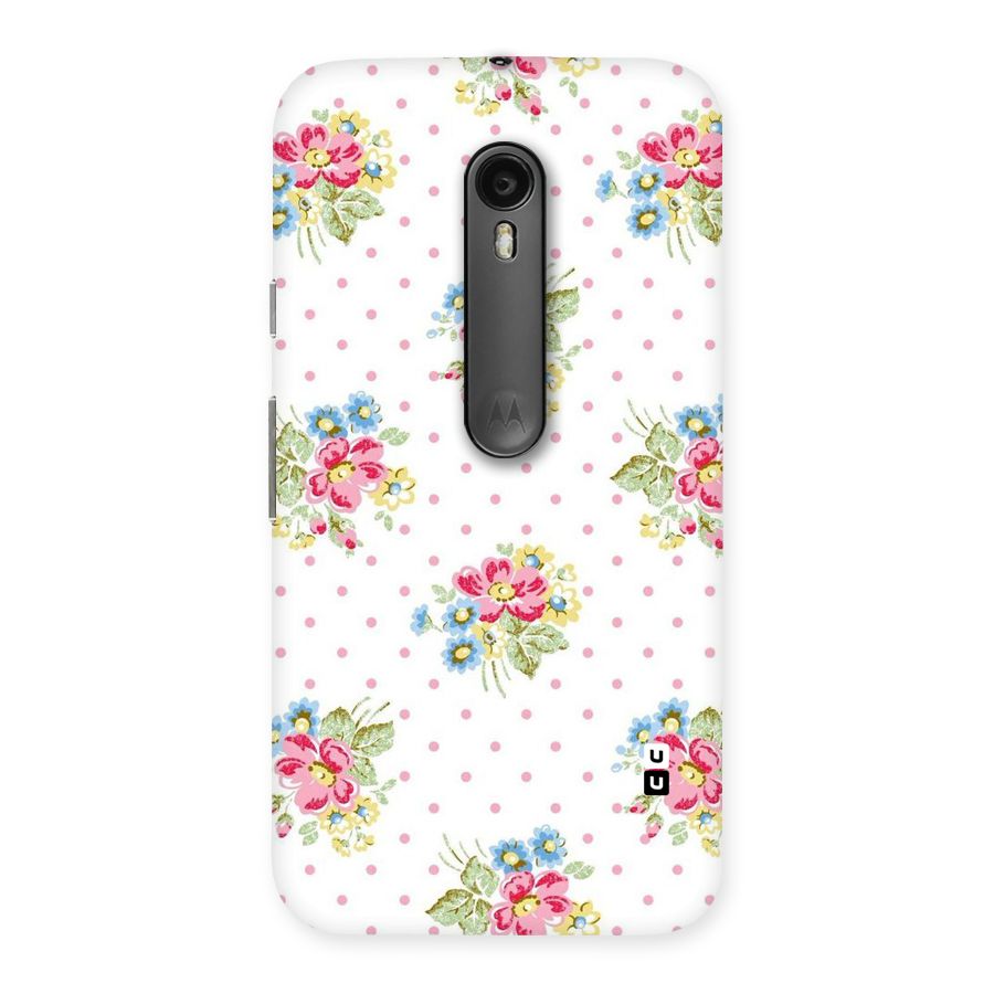 Painted Polka Floral Back Case for Moto G3