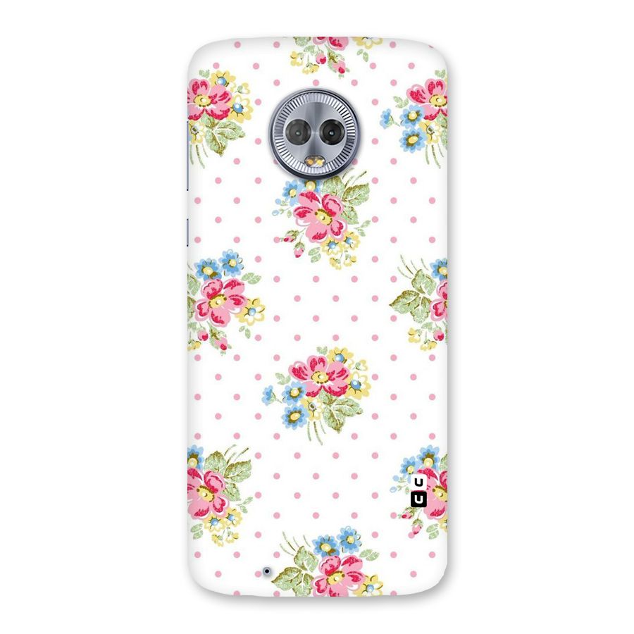 Painted Polka Floral Back Case for Moto G6