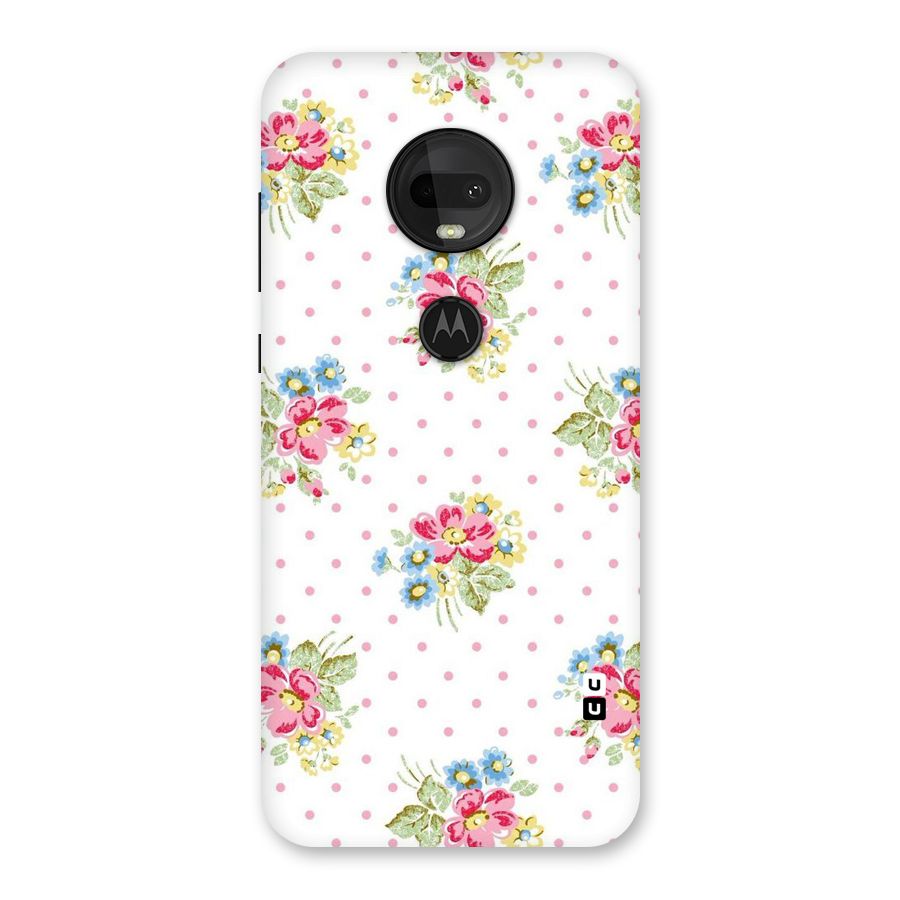 Painted Polka Floral Back Case for Moto G7