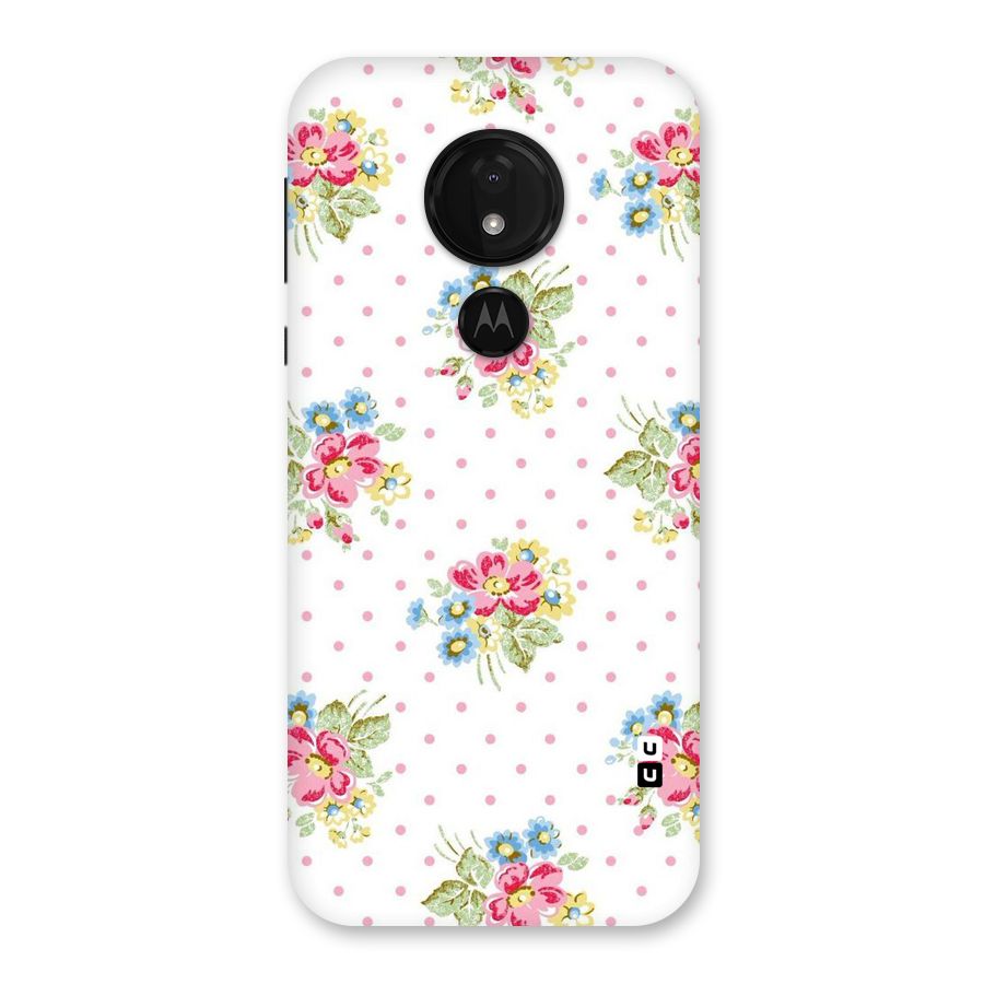Painted Polka Floral Back Case for Moto G7 Power