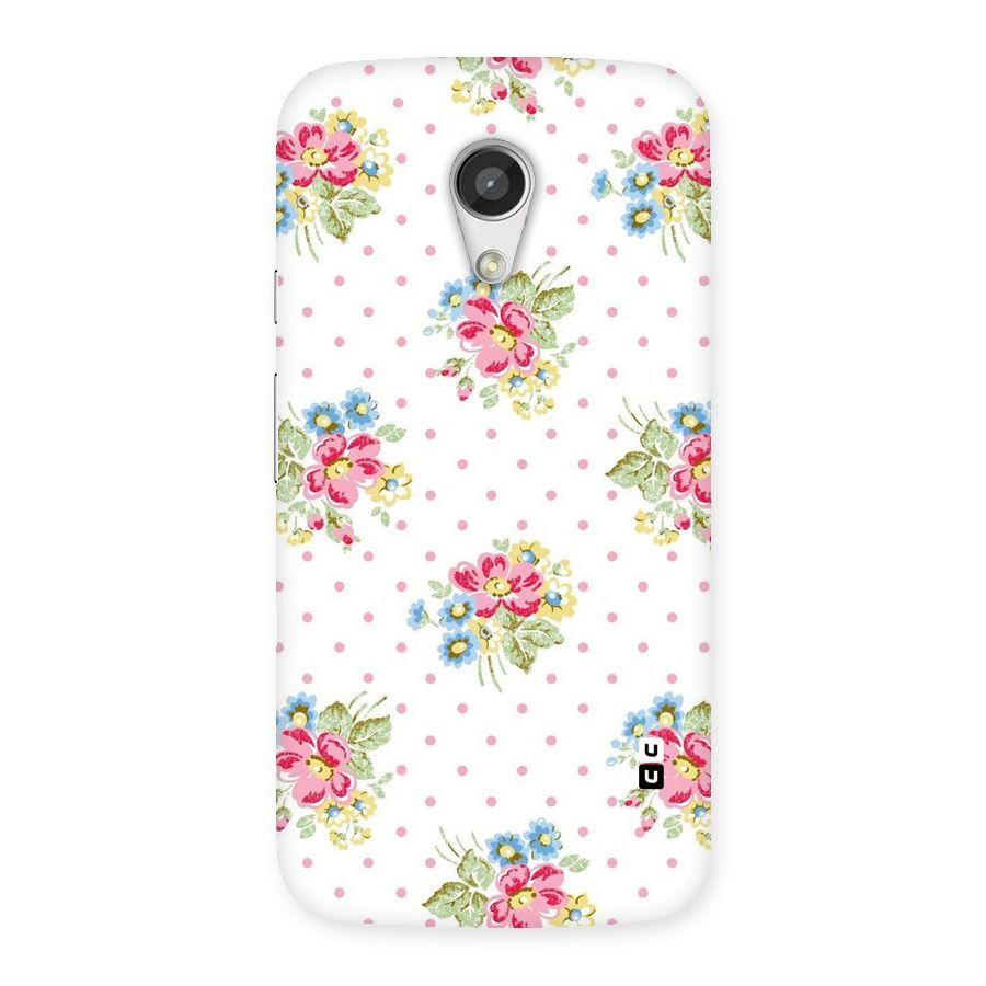 Painted Polka Floral Back Case for Moto G 2nd Gen
