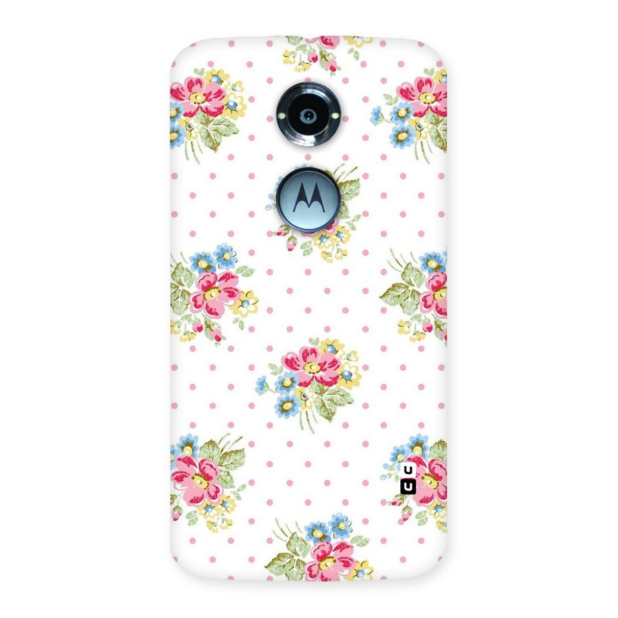 Painted Polka Floral Back Case for Moto X 2nd Gen