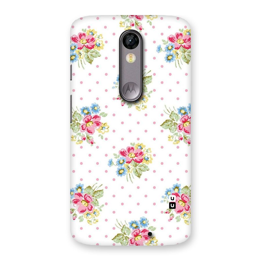 Painted Polka Floral Back Case for Moto X Force