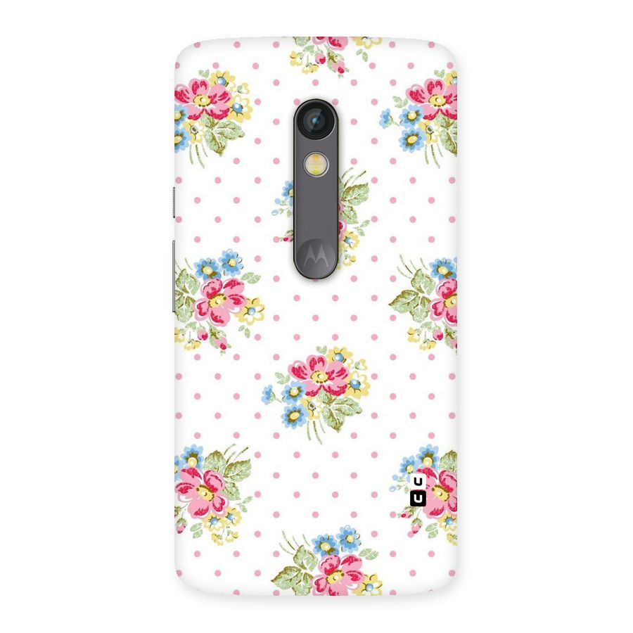 Painted Polka Floral Back Case for Moto X Play