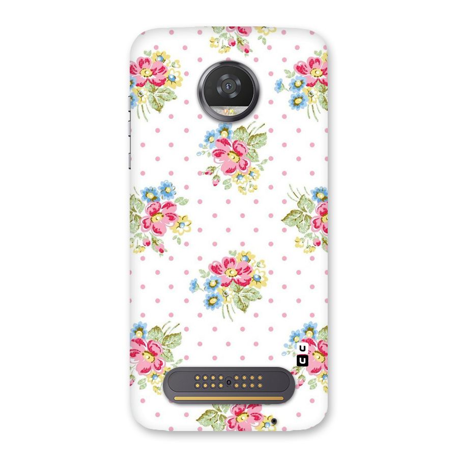 Painted Polka Floral Back Case for Moto Z2 Play