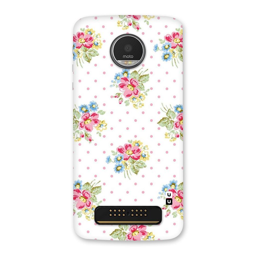 Painted Polka Floral Back Case for Moto Z Play