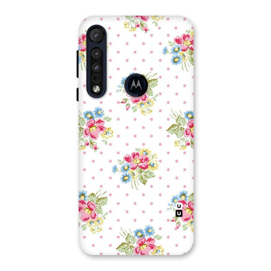 Painted Polka Floral Back Case for Motorola One Macro