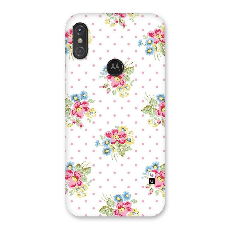 Painted Polka Floral Back Case for Motorola One Power