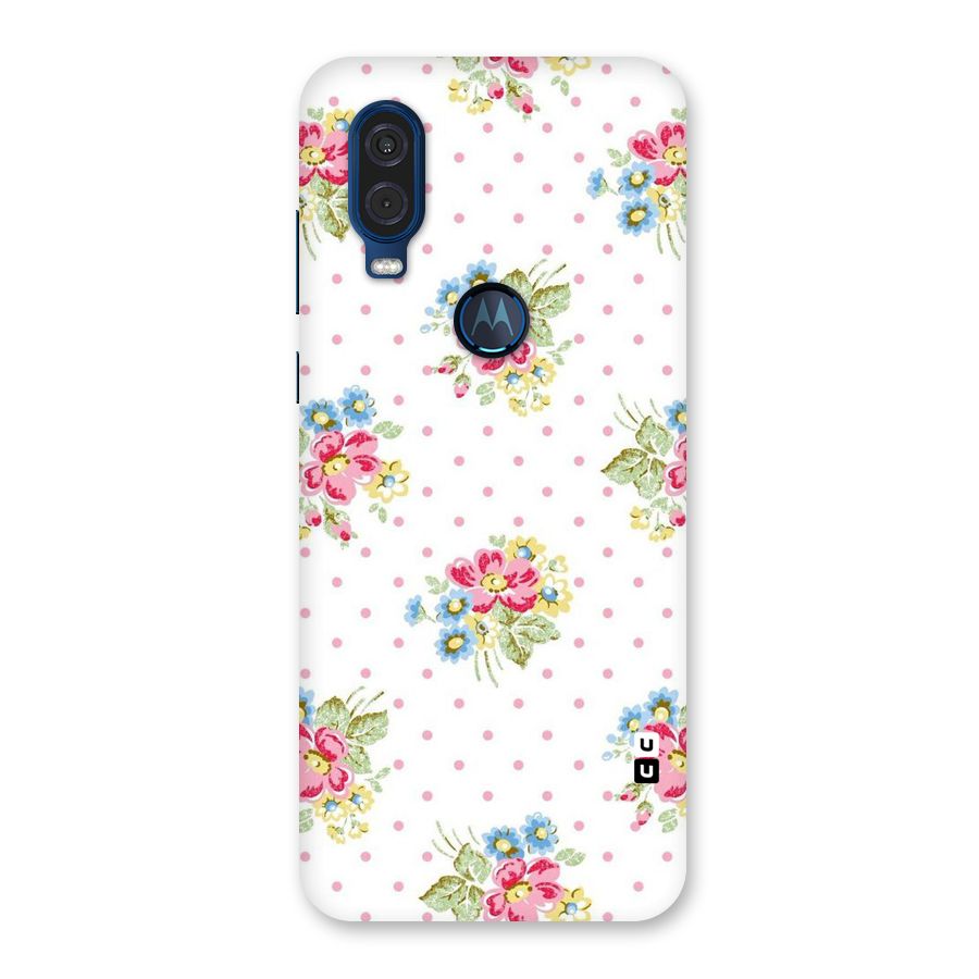 Painted Polka Floral Back Case for Motorola One Vision
