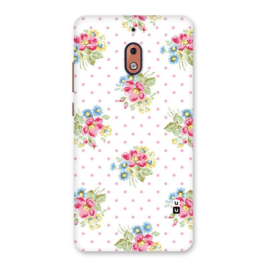 Painted Polka Floral Back Case for Nokia 2.1