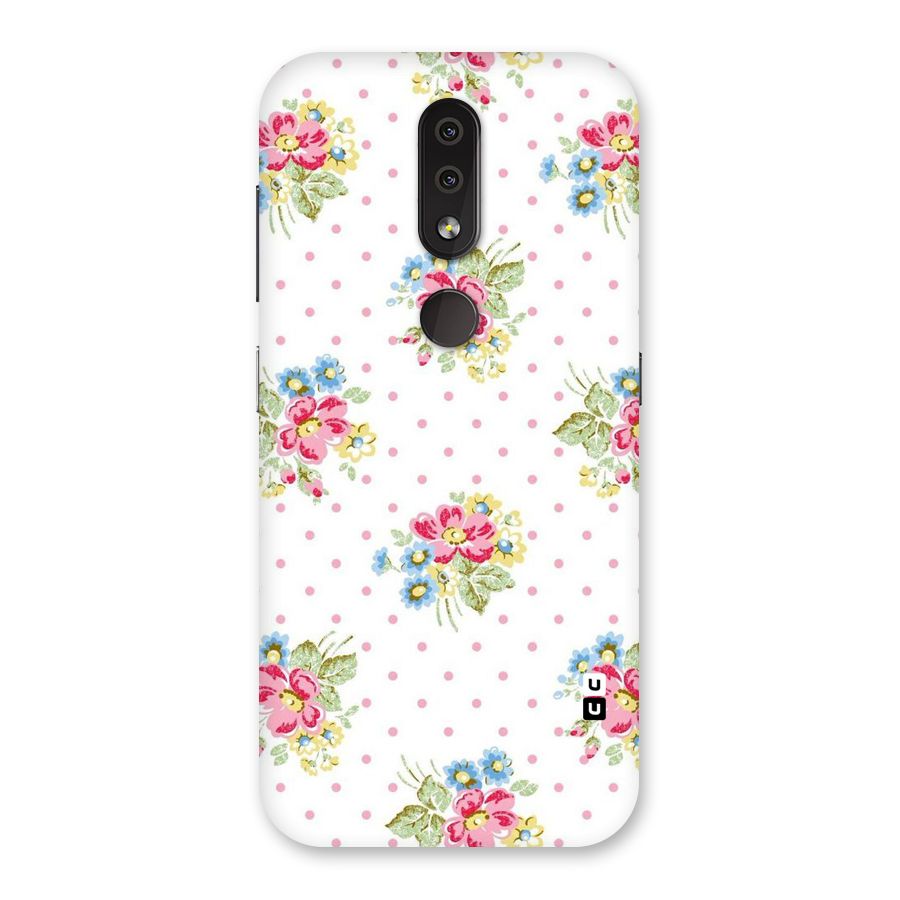 Painted Polka Floral Back Case for Nokia 4.2