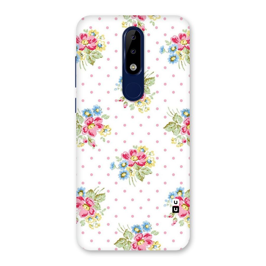 Painted Polka Floral Back Case for Nokia 5.1 Plus