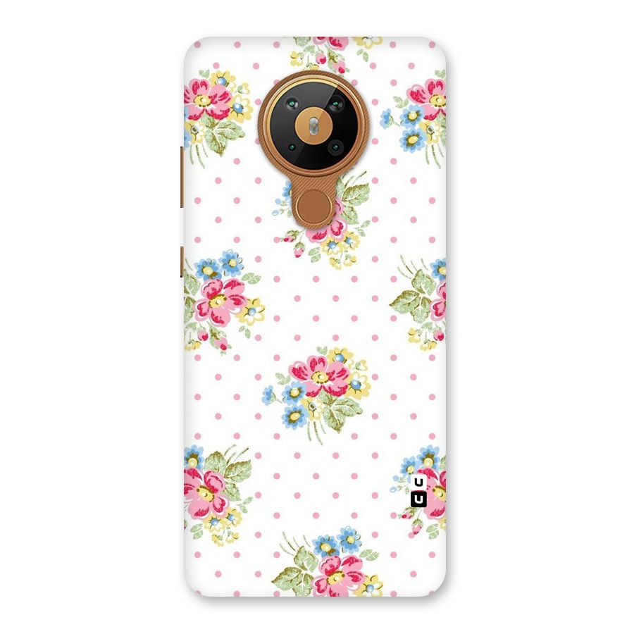 Painted Polka Floral Back Case for Nokia 5.3
