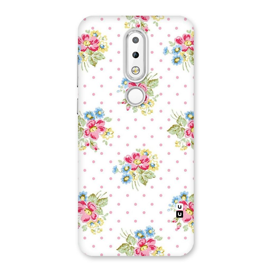 Painted Polka Floral Back Case for Nokia 6.1 Plus