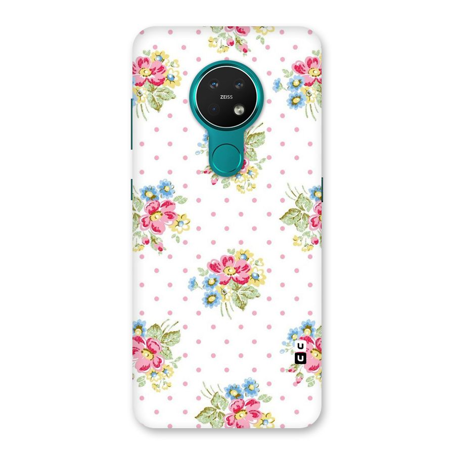 Painted Polka Floral Back Case for Nokia 7.2
