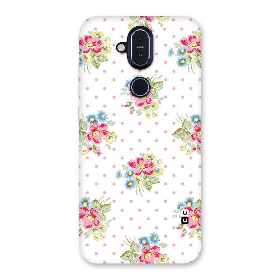 Painted Polka Floral Back Case for Nokia 8.1