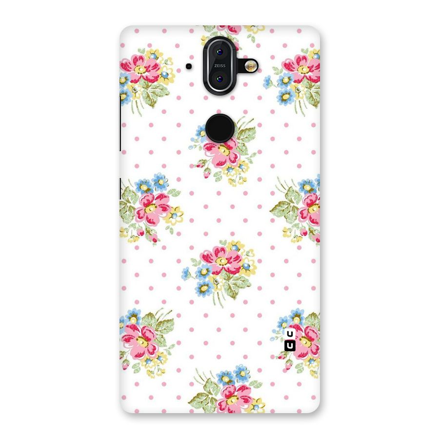 Painted Polka Floral Back Case for Nokia 8 Sirocco