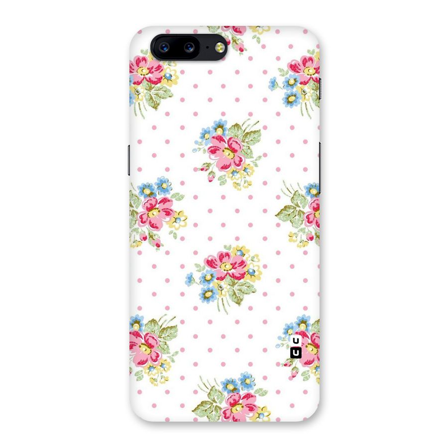 Painted Polka Floral Back Case for OnePlus 5