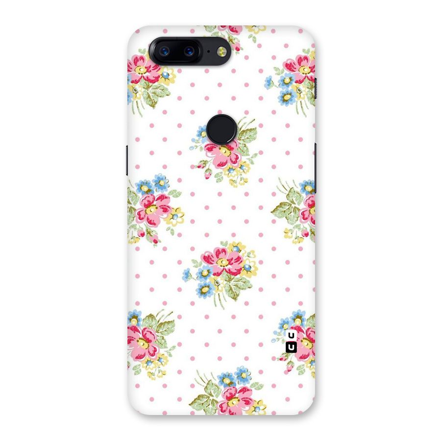 Painted Polka Floral Back Case for OnePlus 5T