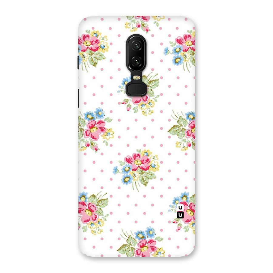 Painted Polka Floral Back Case for OnePlus 6