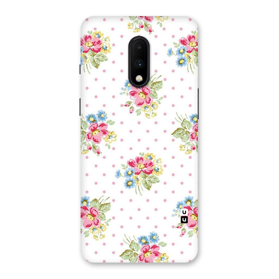 Painted Polka Floral Back Case for OnePlus 7