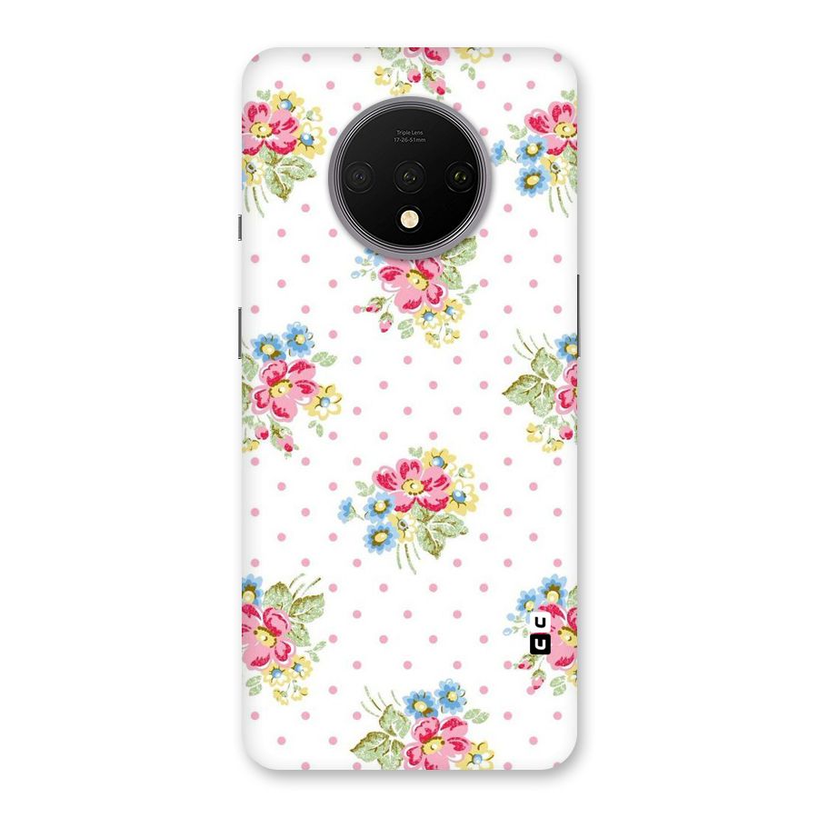Painted Polka Floral Back Case for OnePlus 7T