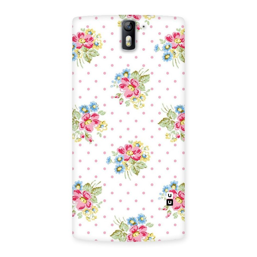 Painted Polka Floral Back Case for One Plus One