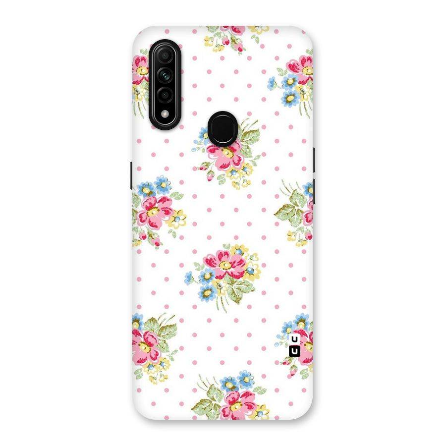 Painted Polka Floral Back Case for Oppo A31