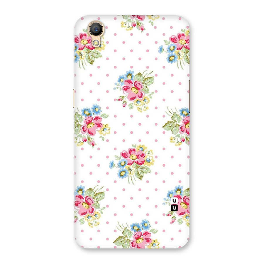 Painted Polka Floral Back Case for Oppo A37