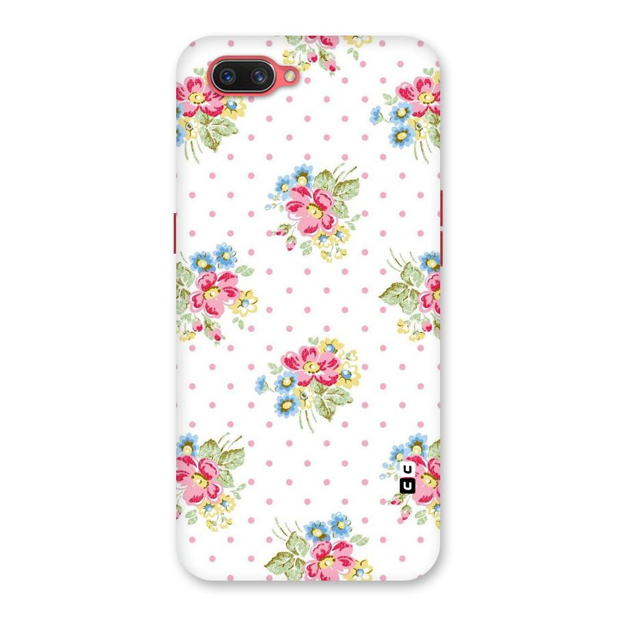 Painted Polka Floral Back Case for Oppo A3s