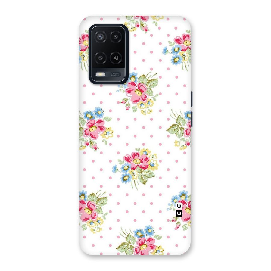 Painted Polka Floral Back Case for Oppo A54