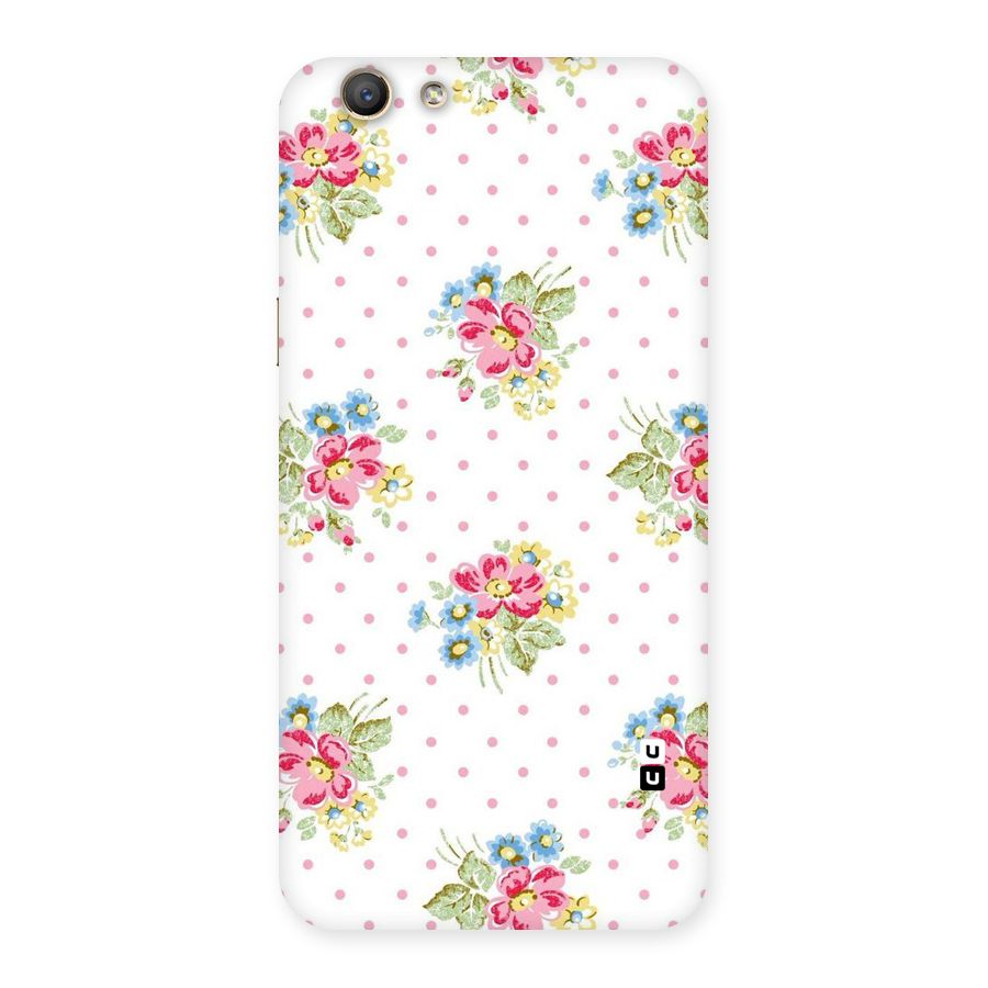 Painted Polka Floral Back Case for Oppo A59