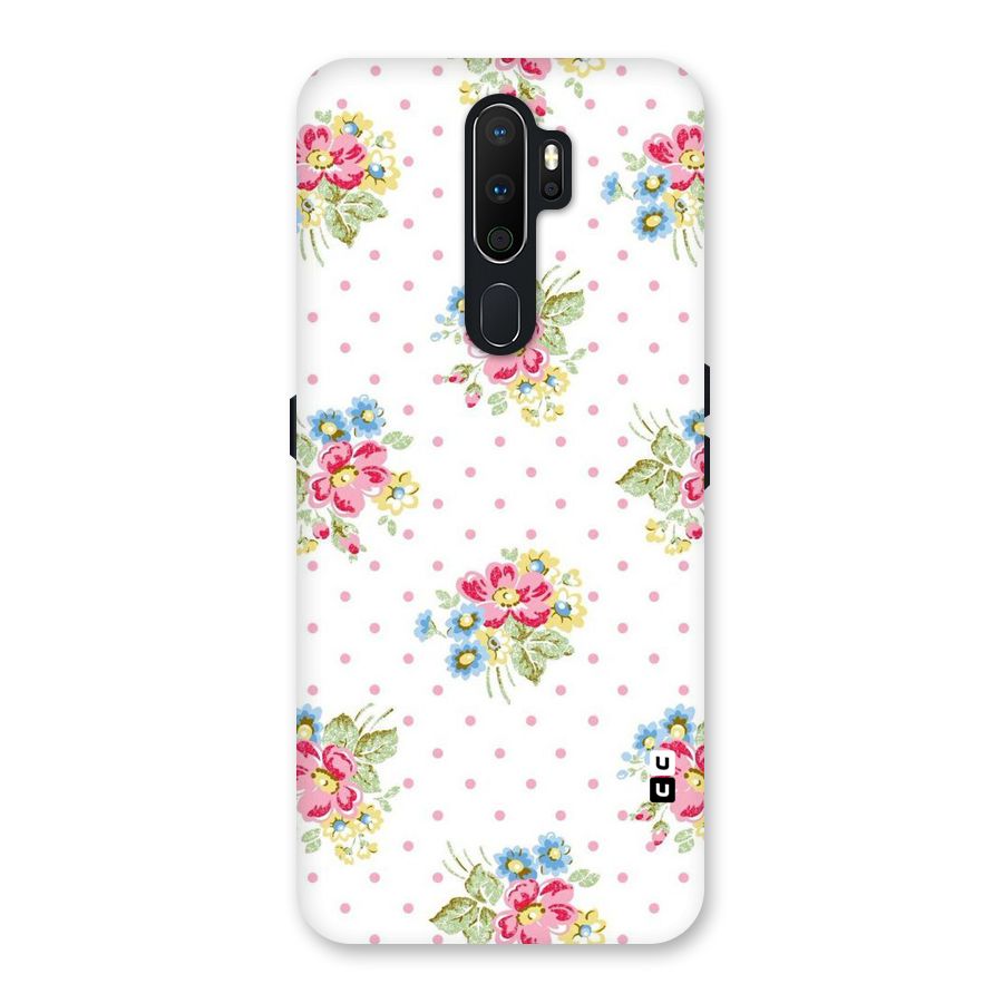 Painted Polka Floral Back Case for Oppo A5 (2020)