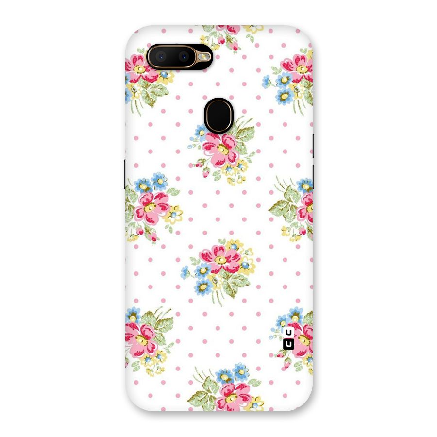 Painted Polka Floral Back Case for Oppo A5s
