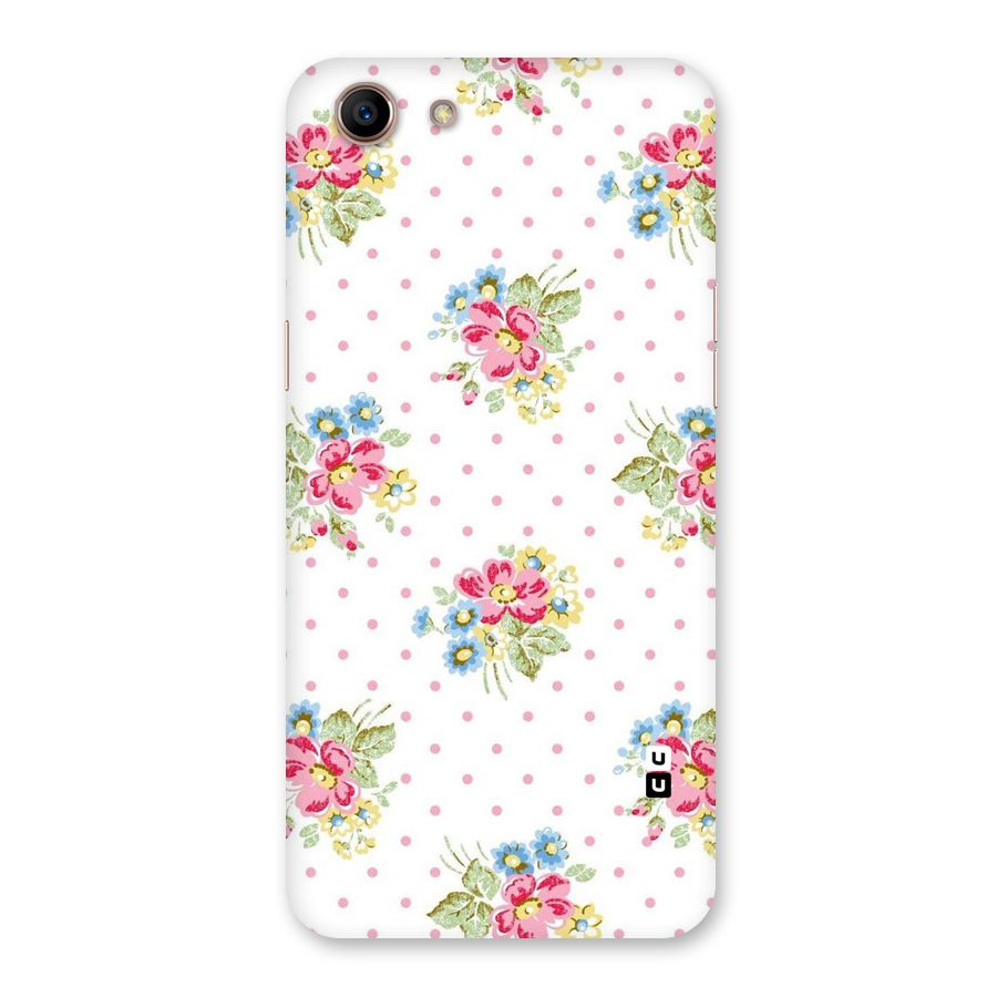 Painted Polka Floral Back Case for Oppo A83 (2018)